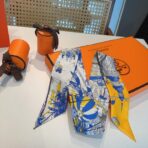 爱马仕斜纹真丝束发带 黄色 - Imagem 3