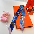 爱马仕新款Twilly丝巾 深蓝色 - 图片 2