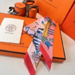 爱马仕新款Twilly丝巾 玫红色 - 图片 2