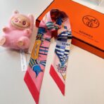 爱马仕新款Twilly丝巾 玫红色 - 图片 3