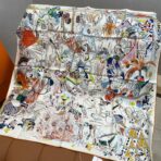 爱马仕新款双面丝印 斜纹真丝方巾