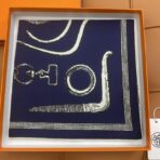 爱马仕新款斜纹真丝方巾 深蓝色 - Imagem 2