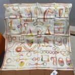 爱马仕新款斜纹真丝方巾 白色款