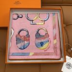 爱马仕新款斜纹真丝方巾 粉色款 - Imagem 2