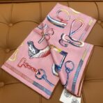 爱马仕新款斜纹真丝方巾 粉色款 - Imagem 4