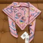 爱马仕新款斜纹真丝方巾 粉色款 - Imagem 3