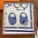 爱马仕新款斜纹真丝方巾 蓝白款 - Imagem 2