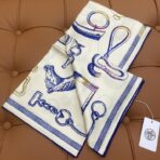 爱马仕新款斜纹真丝方巾 蓝白款 - Imagem 4