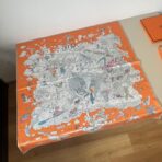 爱马仕方巾 橙色款