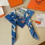 爱马仕方巾 深蓝色款 - Imagem 4