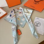 爱马仕方巾 蓝白款 - Imagem 4