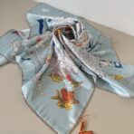 爱马仕方巾 蓝白款 - Imagem 3