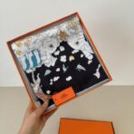 爱马仕方巾 黑色款 - 图片 2