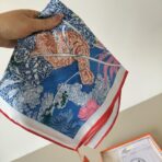爱马仕方巾《回归自然》蓝色款 - 图片 3