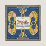 爱马仕方巾《马车先生》蓝色款 - Imagem 2