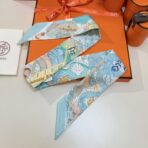 爱马仕水上游乐园Twilly小丝巾 束发带 浅绿色 - Imagem 4