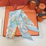 爱马仕水上游乐园Twilly小丝巾 束发带 浅绿色 - Imagem 2