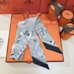 爱马仕水上游乐园Twilly小丝巾 束发带 浅蓝色 - Imagem 2