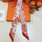 爱马仕水上游乐园Twilly小丝巾 束发带 红色