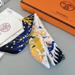 爱马仕“玛雅森林”小丝巾 黄蓝撞色 - 图片 2
