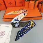 爱马仕“玛雅森林”小丝巾 黄蓝撞色 - 图片 3