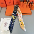 爱马仕“玛雅森林”小丝巾 黄蓝撞色