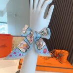 爱马仕顶级斜纹真丝 浅蓝色款 - Imagem 4