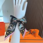 爱马仕顶级斜纹真丝 黑色款 - Imagem 2