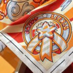 爱马仕骏马和漫画元素方巾 橙色款 - 图片 3