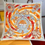 爱马仕骏马和漫画元素方巾 橙色款