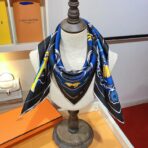 爱马仕骏马和漫画元素方巾 蓝色款 - 图片 3