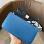 爱马仕（Hermès）Constance Elan 蓝色 Epsom 牛皮金属扣单肩包 - 图片 2
