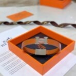 爱马仕（Hermès）皮革 H 扣手镯  橙色 - Imagem 3