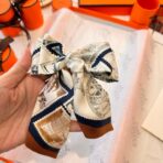 福宝集邮者爱马仕Twilly丝巾 蓝棕撞色 - 图片 4