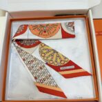 爱马仕“万花筒效应”Twilly小丝巾 红色 - 图片 4