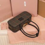 缪缪（Miu Miu）千鸟格保龄球手提包 - 图片 3