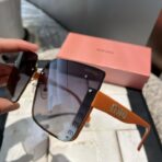 缪缪（Miu Miu）无框方形金属太阳镜（橙色镜腿款） - Imagem 3