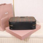缪缪（Miu Miu）格纹羊毛混纺保龄球手提包 - 图片 2