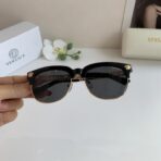 范思哲 Medusa Biggie 金属圆框太阳镜  黑色 - 图片 4