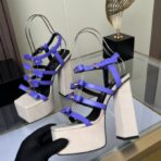 范思哲 La Medusa 系列紫色多带防水台高跟凉鞋 - 图片 3