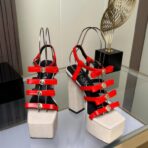 范思哲 Versace Medusa Aevitas 系列超高跟防水台凉鞋（红色款） - 图片 2