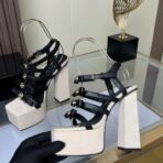 范思哲 Versace Medusa Aevitas 系列超高跟防水台凉鞋（黑色款） - Image 3