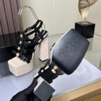 范思哲 Versace Medusa Aevitas 系列超高跟防水台凉鞋（黑色款） - Image 4