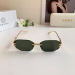 范思哲（Versace）金色无框矩形金属太阳镜 - 图片 2