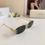 范思哲（Versace）金色无框矩形金属太阳镜