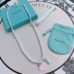 蒂芙尼 Return to Tiffany 系列粉色心形珠珠手链 项链 - Imagem 3
