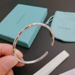 蒂芙尼（Tiffany & Co.）925 银彩色珐琅点状花纹开口手镯 - 图片 2