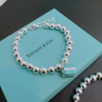 蒂芙尼（Tiffany & Co.）925 银礼物盒圆珠手链 - Imagem 3