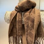 赛琳CELINE凯旋门散林老花羊绒围巾 浅栗色 - 图片 2