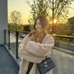 赛琳CELINE凯旋门散林老花羊绒围巾 浅栗色 - 图片 4